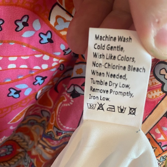 Pretty Garden Dress size L summer pink floral design dress - Picture 13 of 16